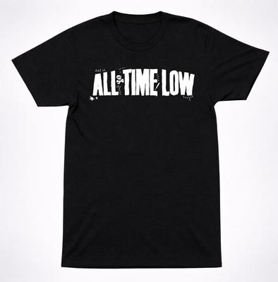 All Time Low Totenkopf Stern Emo Rock Klassisches Logo T-Shirt – Pop Punk Band T-Shirt