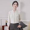 Trolman Women's V-Neck Long Sleeve Chiffon Blouse