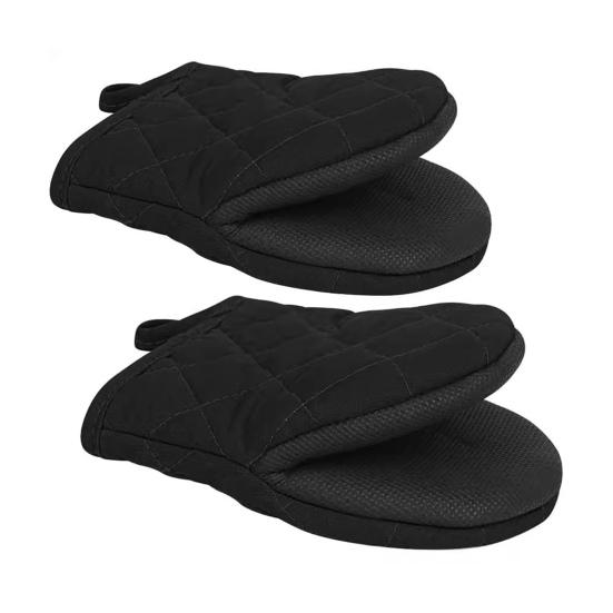 2Pcs Heat Resistant Oven Mitts with Hanging Loop Non-Slip Grip Baking Gloves Kitchen Oven Mitts for Grilling Cooking