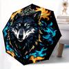 1pc Flame-Crowned Wolf Automatic Opening and Closing Folding - A Good Choice for Gifts, Fashionable and Convenient Umbrella With Cute Cartoon Cha