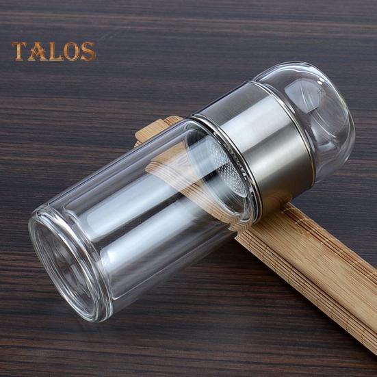 Tee-Ei-Flasche aus Glas, auslaufsicherer Teebereiter mit Netzfilter, Verbrühungsschutz, 3-in-1-Flasche zum Aufbrühen von losen Teeblättern, Geschenk für Teeliebhaber