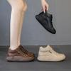 High top single shoe women's 2026 Spring and Autumn new style thick soled women's casual shoes genuine leather women's shoes