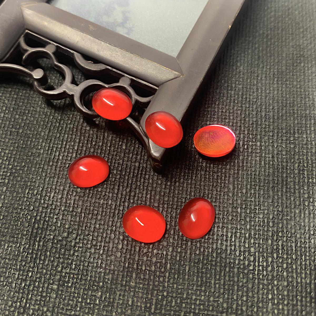 

10 шт./пакет, смоляные кошачьи глаза, овальные, с плоской задней частью, прозрачное стекло, кабошон, фурнитура, сделай сам, кулон, материалы для изготовления ювелирных изделий, аксессуары 8x10mm красный