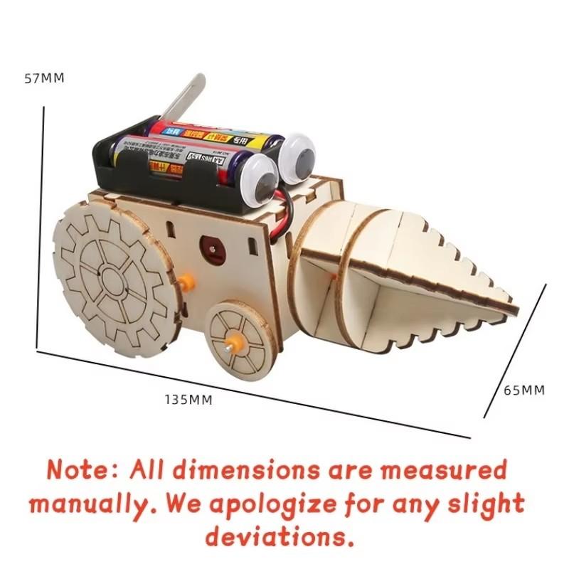 DIY Wooden Electric Drill Robot Kit Gear Transmission Physics Science STEAM Teaching Model Educational Toy for Kid Students Gift