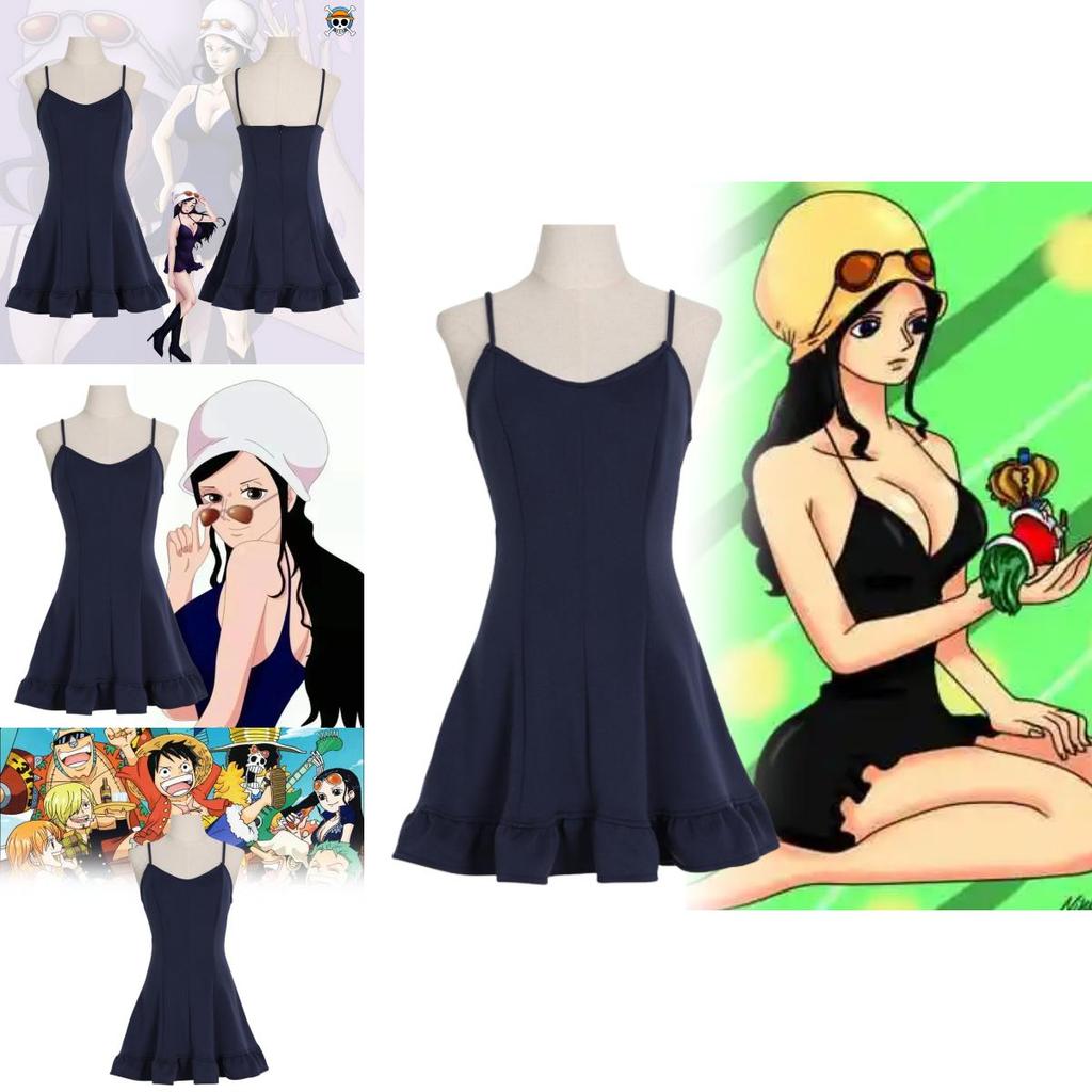 One Piece Nico Robin Cosplay Kostüme mit Polyesterstoff für Frauen und Kinder für Anime- und Cosplay-Partys