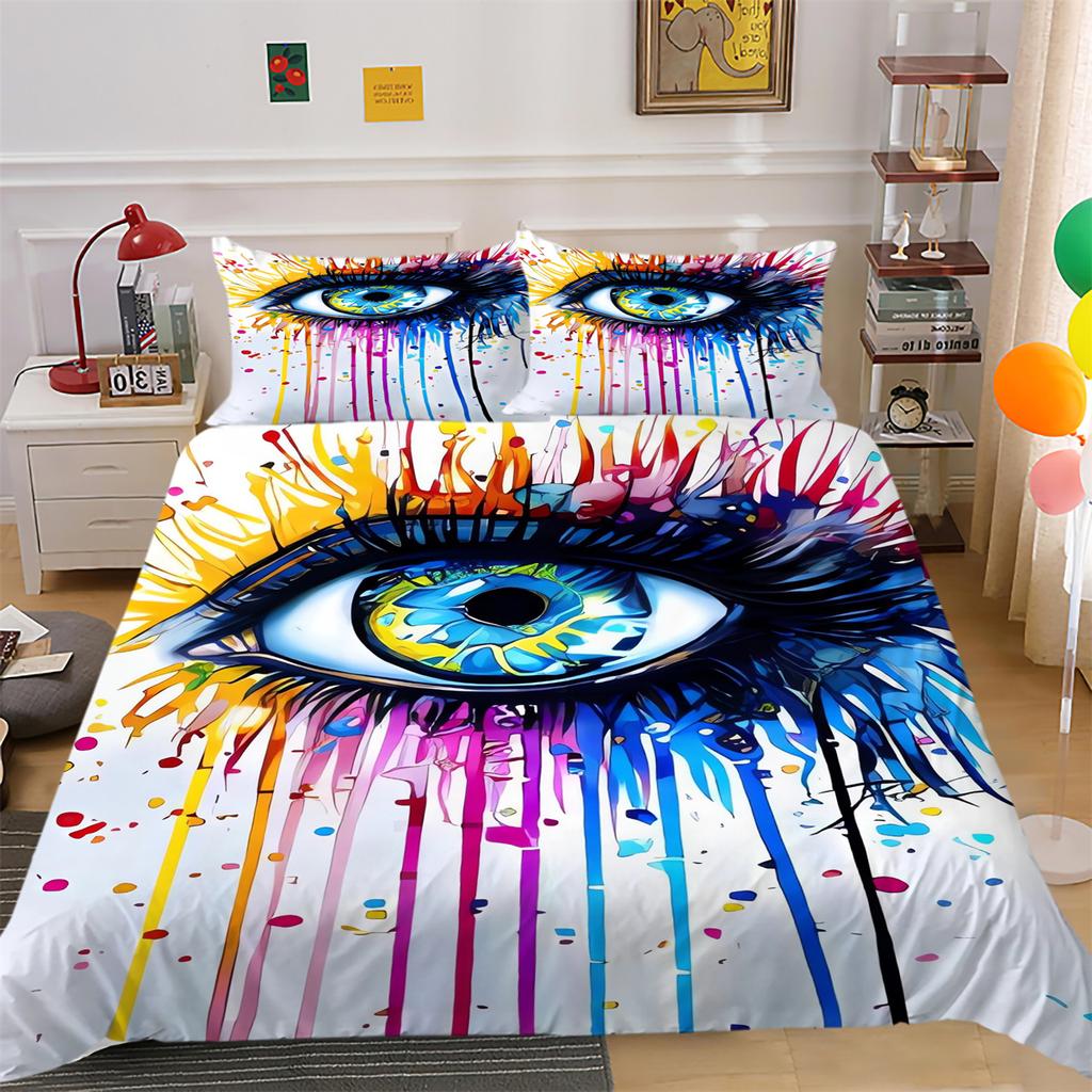 Quilt Cover Set Eye Butterfly Home Bedclothes Quilt Comforter Cover Set Pillowcase