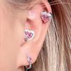 Heart-Beating Pink Star Diamond Stud Earrings for Women