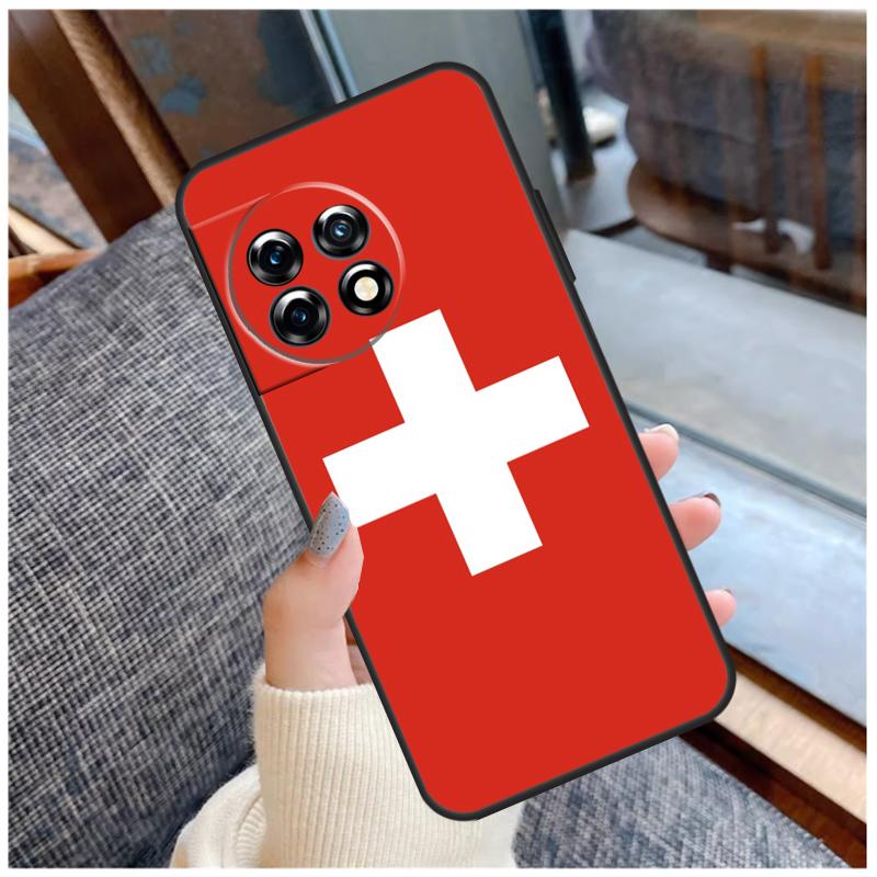 Switzerland Swiss Flag Case For OnePlus 13R 13T 12R 10R 10T 15 13 12 11 10 9 Pro Nord 5 CE 2 3 4 Lite N20 N30 Coque