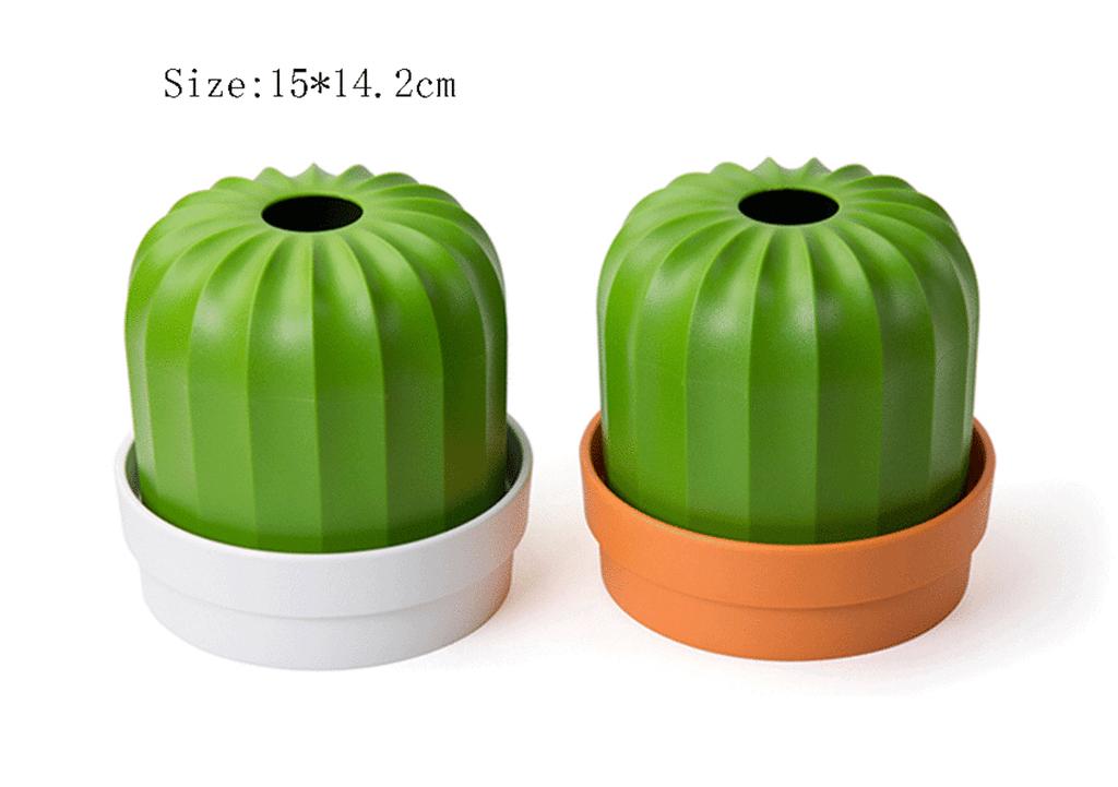 2 pcs. Single sale plastic creative towel box with cactus desktop drawing towel box