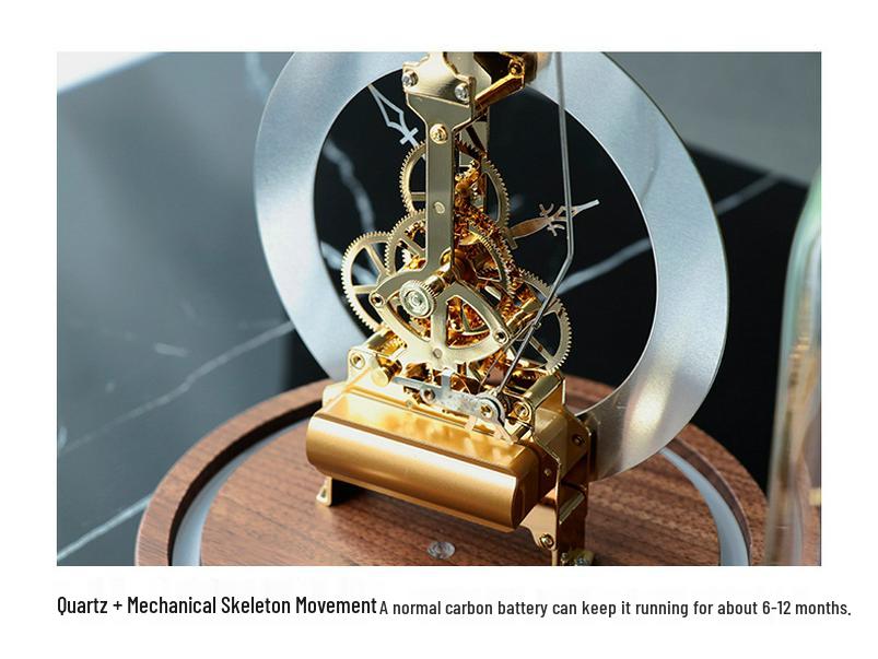 Black Walnut Solid Wood Alarm Clock with Night Light: Pure Time Mechanical Movement