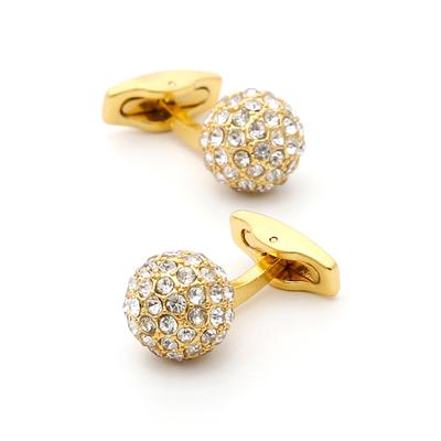 Men'S Cufflinks, High Quality Light Luxury Rhinestone Gold Silver 2 Colors Optional Spherical Shirt Sleeve Studs Xk22S053