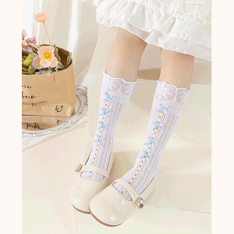Children Flocking Hair Hair Christmas Cute Girl Hollow Out Tube Fishnet Stockings Sweet Girl Stockings