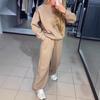 Autumn/Winter 2024 Women's Round Neck Rhinestone Hoodie & Sweatpants Set