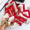 Red Small Square Scarf Silk Scarf Women's Spring and Autumn Summer Neck Protector Scarf Mother Professional Flight Attendant Thin Scarf 71x71