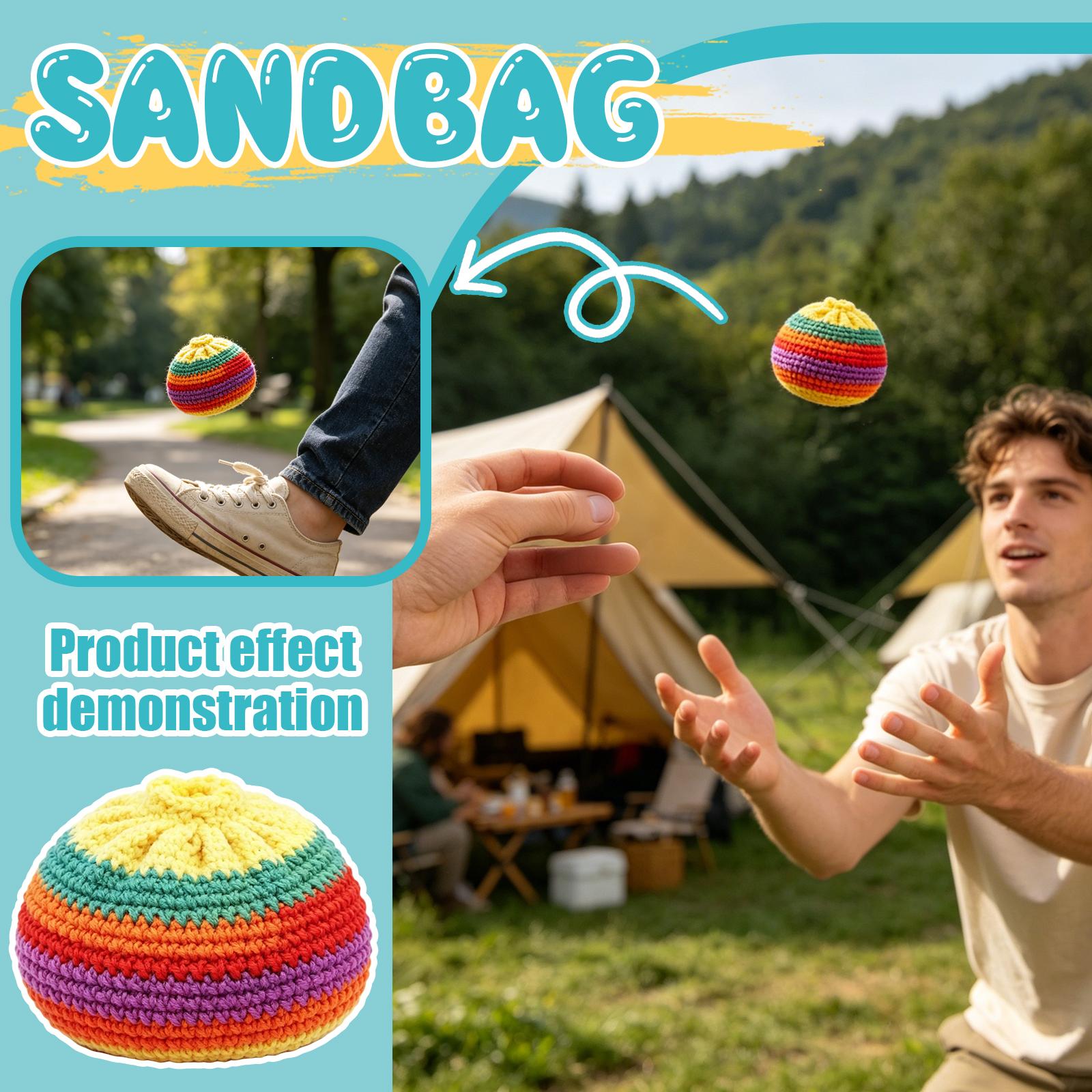 

Handmade Crochet Bean Bag Soft Filled Toy Durable Fabric Stitching Round Shape for Indoor Outdoor Use One Size
