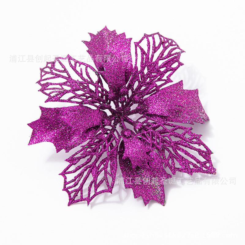 Beautiful Double Layer Shimmering Red Faux Flower Wreath For Christmas Tree Decoration Available In Rich Gold Silver And Festive Color Variations