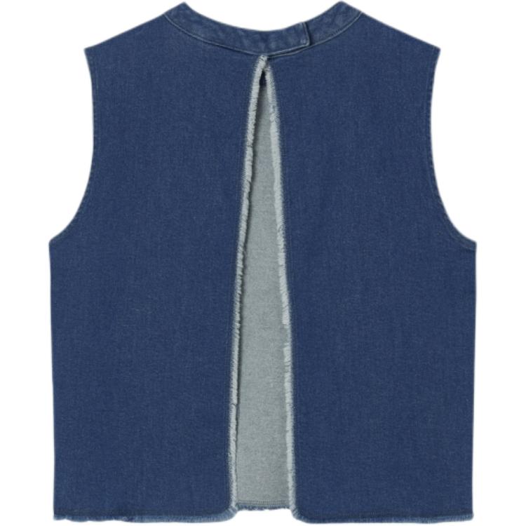 Levis Ležérní Pohodlná Jednobarevná Vesta z Denimu s Kulatým Výstřihem Dámské Vesty 003U2-0000