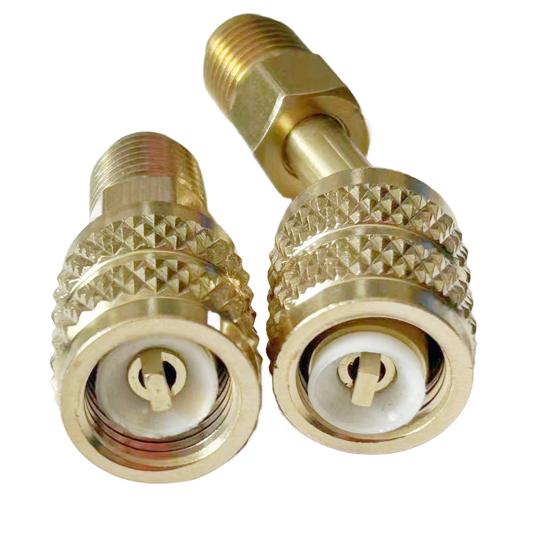 R410 Refrigerant Brass Adapter Rustproof Corrosion Resistant Universal Reverse Thread