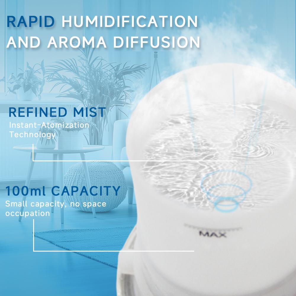 Hohle Eule Ätherischer Öl Diffusor 100ml Ultraschall Luftbefeuchter Nachttisch Dekoration Licht Duftverteiler mit LED Nachtlichtern