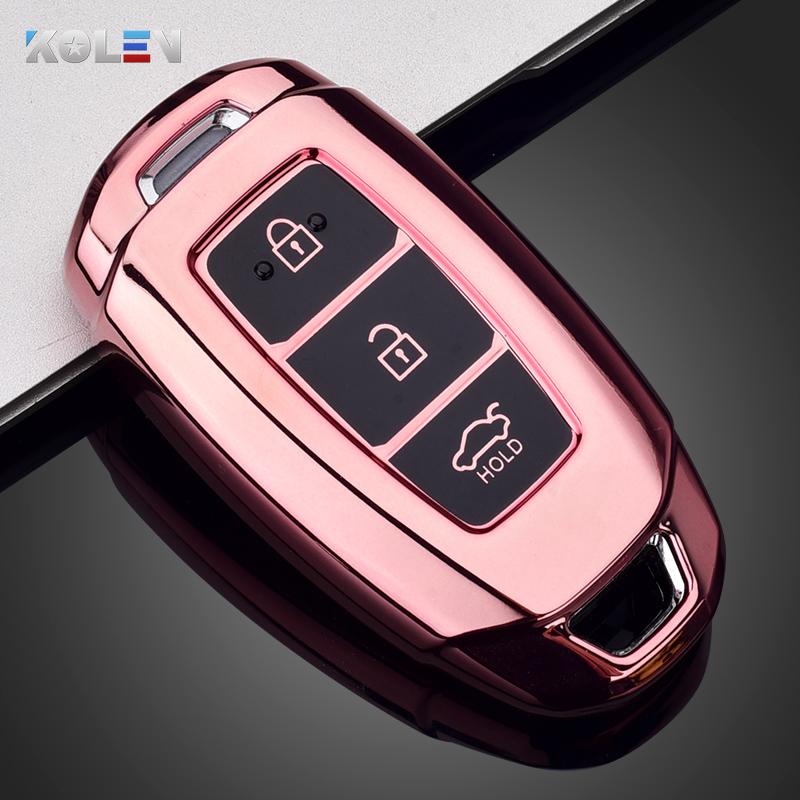 Soft Tpu Car Remote Key Case Cover Shell Fob For Hyundai Ix35 I30 Kona Solaris Encino Azera Grandeur Accent Fe Tm Santa Palisade