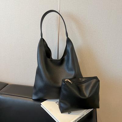 Large Capacity Casual Handbag Bag Women's Trendy Texture Shoulder Bag Lazy Style Fashion Underarm Tote Bag