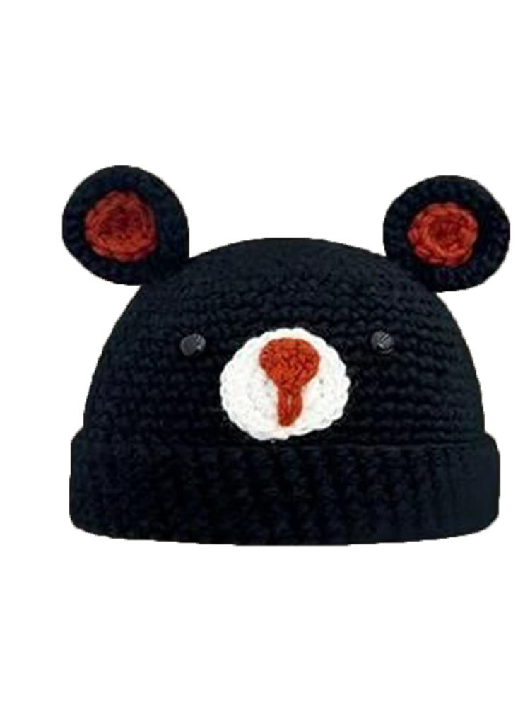Neutral Hand-Crocheted Cartoon Animal Knitted Hat with Cute Ears Hip Fisherman Style for Party Ruffled Hip-Hop Cosplay