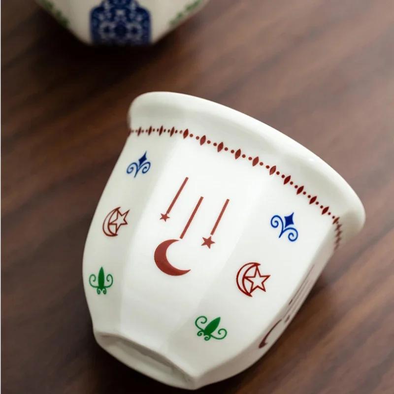 170/250ML Ceramic Coffee Cups Hand Held Latte Espresso Mugs Creative Home Stars Moon Pattern Anti-scald Cappuccino Teacup Gifts