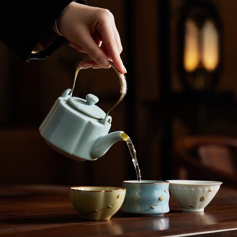 YIHUTEA Song Style Riveted Ceramic Kung Fu Tea Set