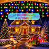 Solar-Powered Smart Ice-Shaped Lights,Christmas Light Strings, Smart Switch, 8 Flashing Modes, Outdoor Hanging Decorative Lights