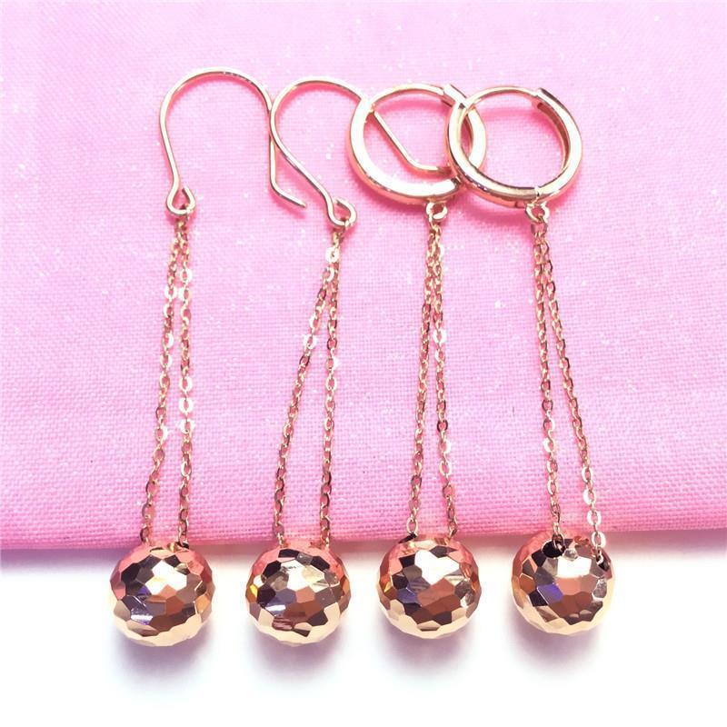 Purple Gold Ball Rose Gold Plated Earrings, Ear Hooks, Simple Personality, Fashion Temperament, Style Jewelry Women