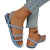New Korean Version of Thin Strap Low Heel Square Heel Sandals, Comfortable and Versatile, Students Wear Two Women's Sandals with One Word