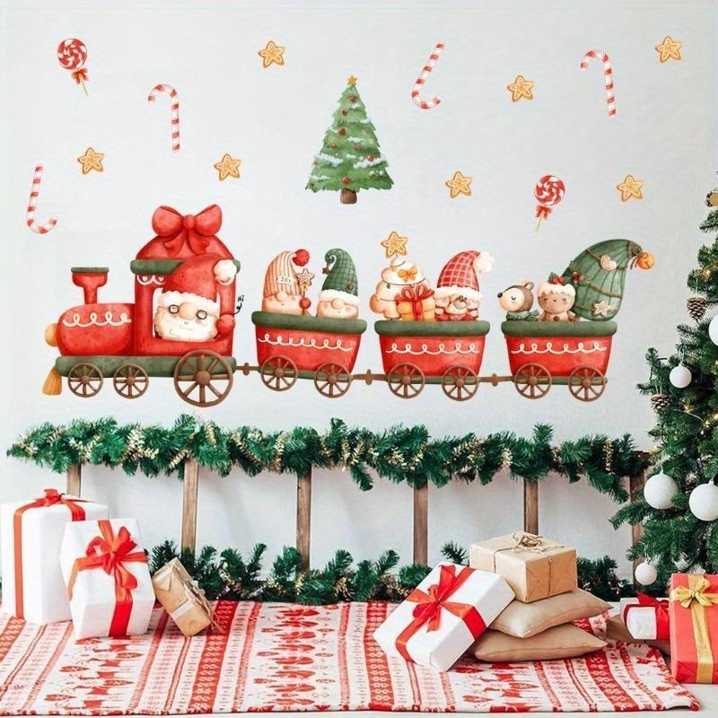 1PCS Christmas Train Holiday Window Decoration Wall Sticker for Living Room Decoration Wall Decal20*30CM