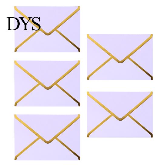 Professional Correspondence Supplies 5Pcs Western Style Envelopes with Gold Foil Trim, Offset Paper Invitation Decorative Gift Card for Wedding,