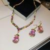 Set di Orecchini e Collana con Diamanti a Goccia: Lussuosa Collana Girocollo con Pendente Gioiello per Donna