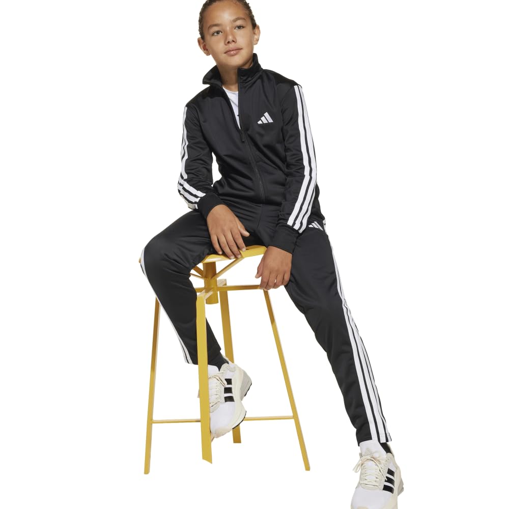 Adidas Tracksuit Set for J150 Kids' Boys, Top Black/White, Bottom Black/White (JD6502)