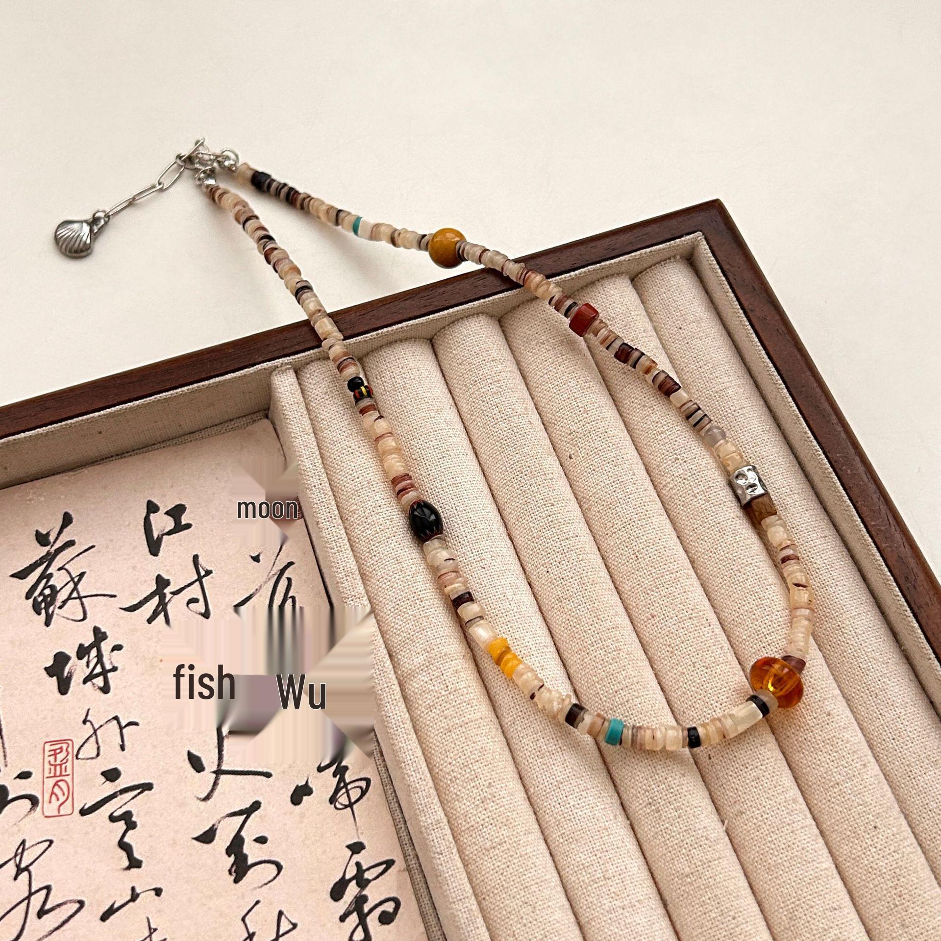 

Ожерелье из натурального камня с бусинами для женщин - Роскошный чокер-цепочка на ключицу 2025