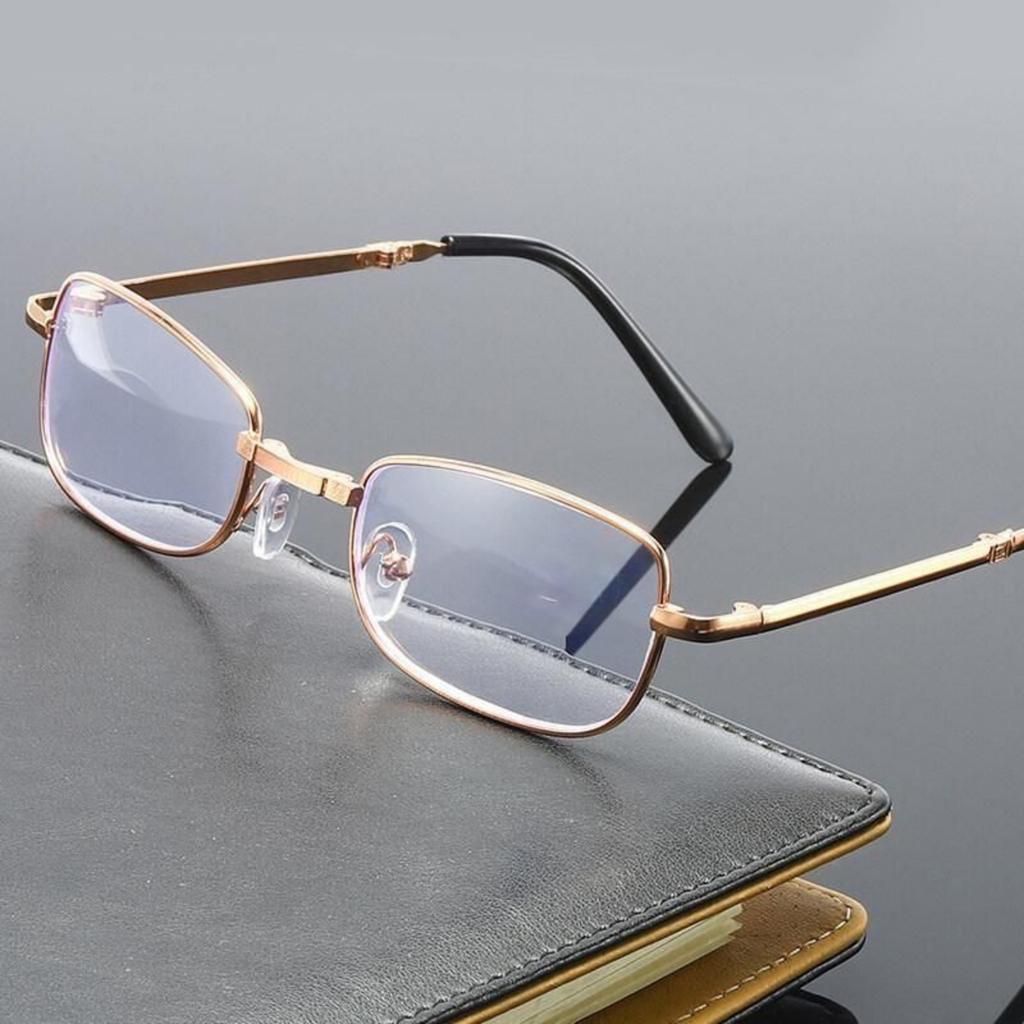 Portable And Exquisite Men's And Women's Full Frame Light Body Elegant Flower Mirror Metal Frame Portable Box Folding Old Glasses