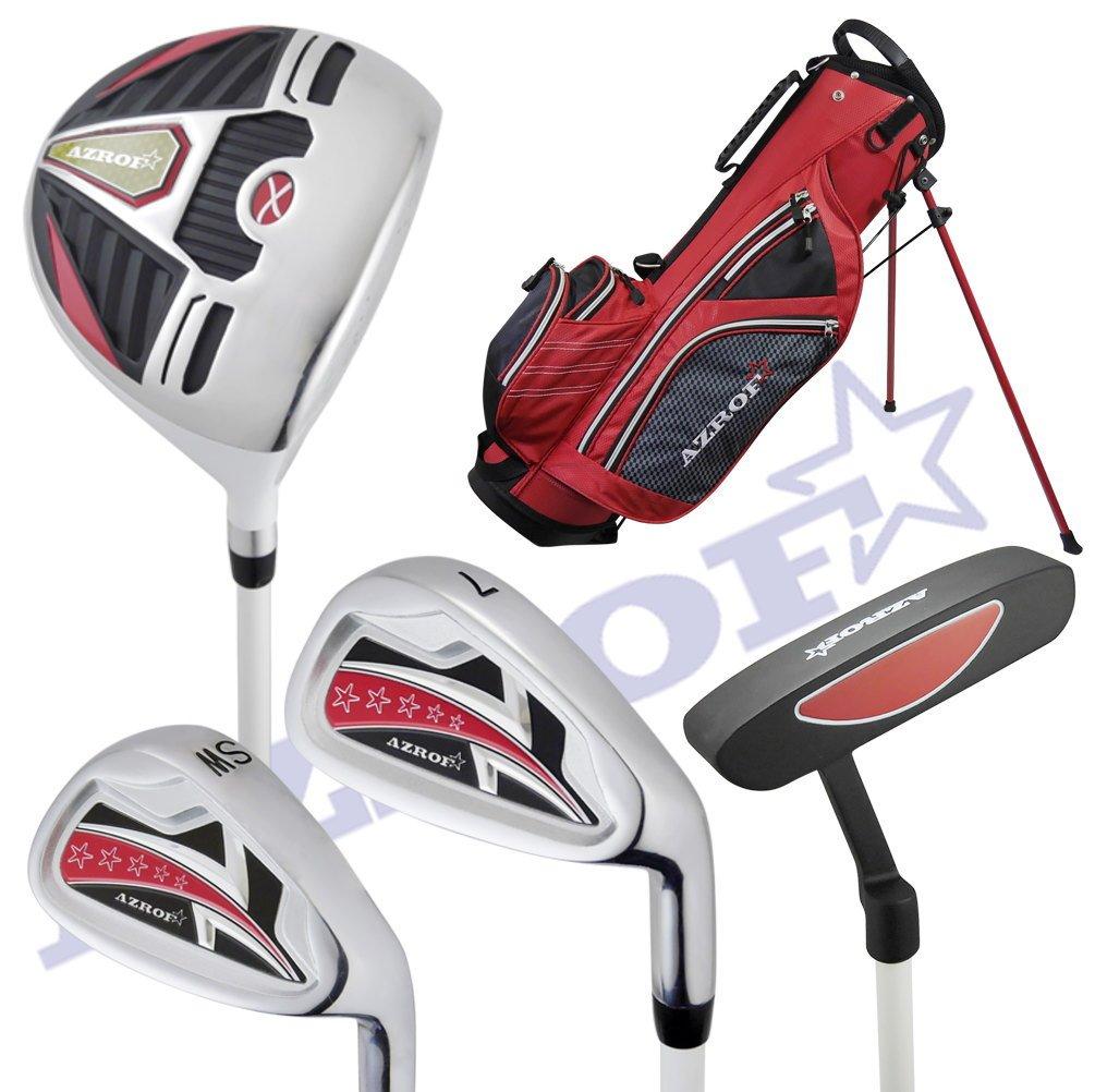 AZROF Club Set - Junior Club Set 4-piece set (1W, 7I, SW, PT) 9-12 years old (height 130-150cm) Red Junior AZ-JR7 Right-handed Loft angle (°): 1W16