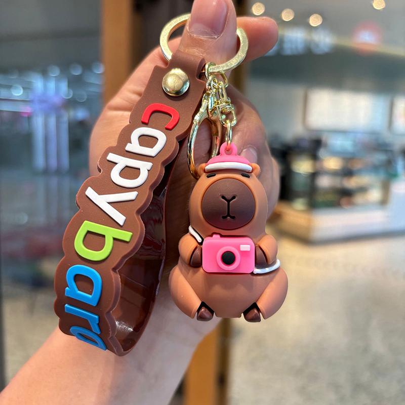 Cute Cartoon Capybara Pendant  Creative Simulation Capybara Keychain Exquisite Backpack Decoration Accessories Gifts