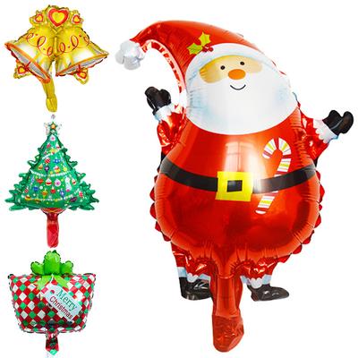 Balões de Natal, balões de alumínio, bolas de Papai Noel, boneco de neve, balões de árvore de Natal, mini bolas de alumínio, enfeites para decoração de festa de Natal