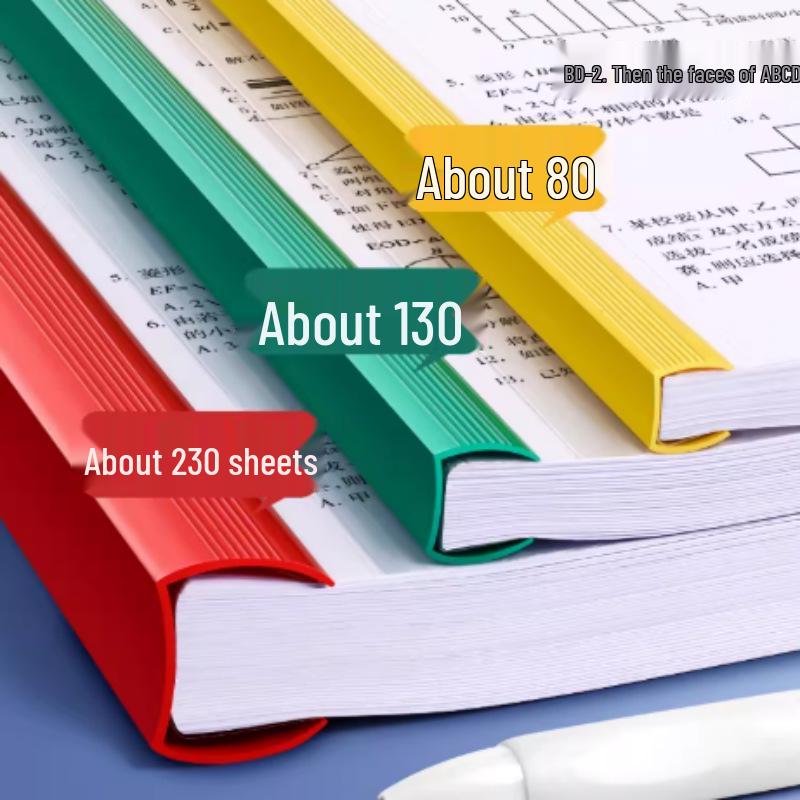 Black Thickened 3cm A4 Pull-Out Transparent Folder with Rod - Ideal for Resumes, Archives, and Test Papers.