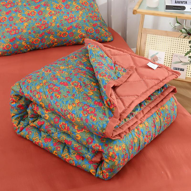 WTEMPO Printed Home Hotel Soft Tatami Blankets Large Size Simple Retro Foldable Blankets Thickened Student Soft Dormitory Blankets