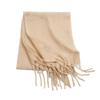 Autumn and winter solid color imitation cashmere beard scarf women's high sense versatile shawl scarf