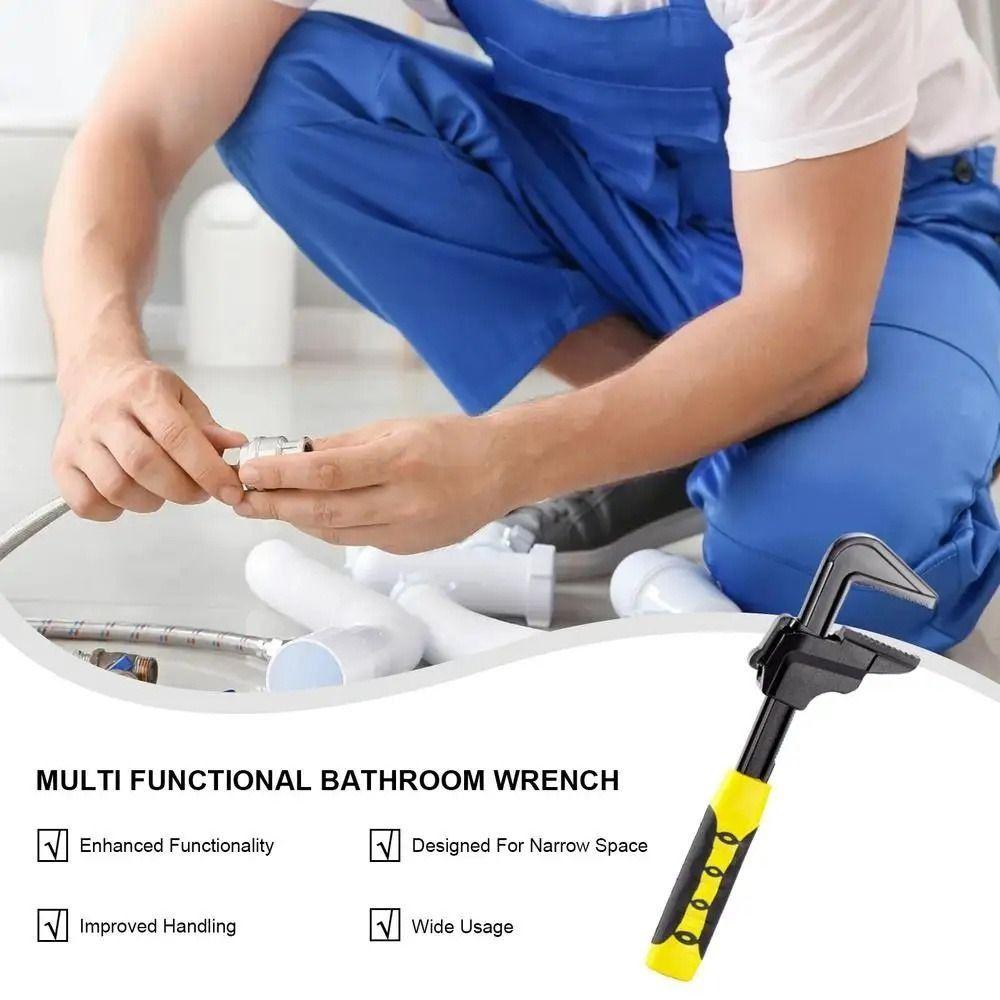 Non-slip Design Adjustable Hand Wrench Multi-functional Plumbing Wrench  Pipe Repair