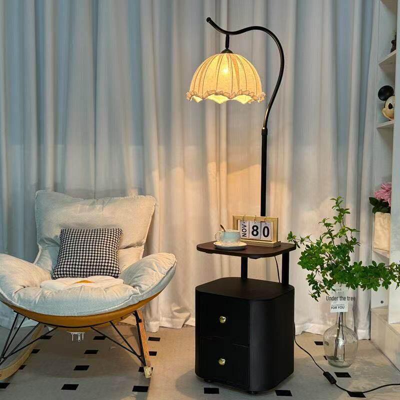 Used Bedroom Nightstand Lamp with Storage Shelf – Living Room Sofa Side or Floor Lamp