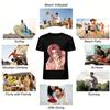 Anime Style Lazy Pink-haired Handsome Guy Print Long-sleeve Top Loose Casual Daily Wear T-shirt Pure cotton T-shirt