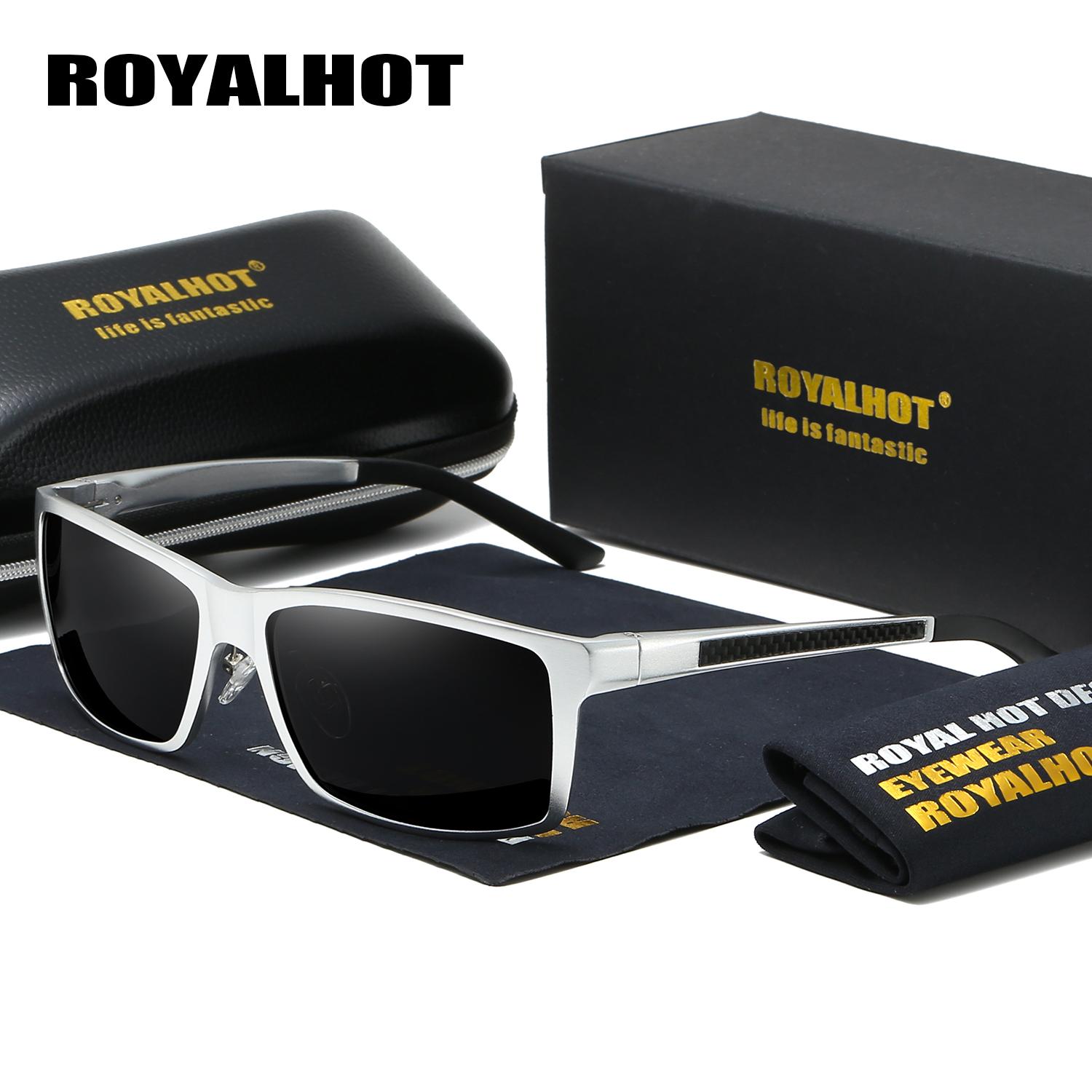 

RoyalHot мужские и женские поляризационные алюминиево-магниевые прямоугольные солнцезащитные очки для вождения, солнцезащитные очки, очки Óculos masculino Male