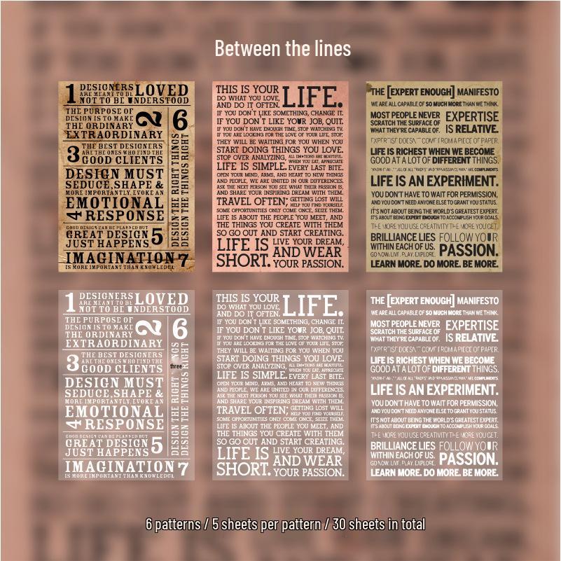 Beautiful Day Retro Journal Stickers - 8 Styles, 30 Sheets/Pack