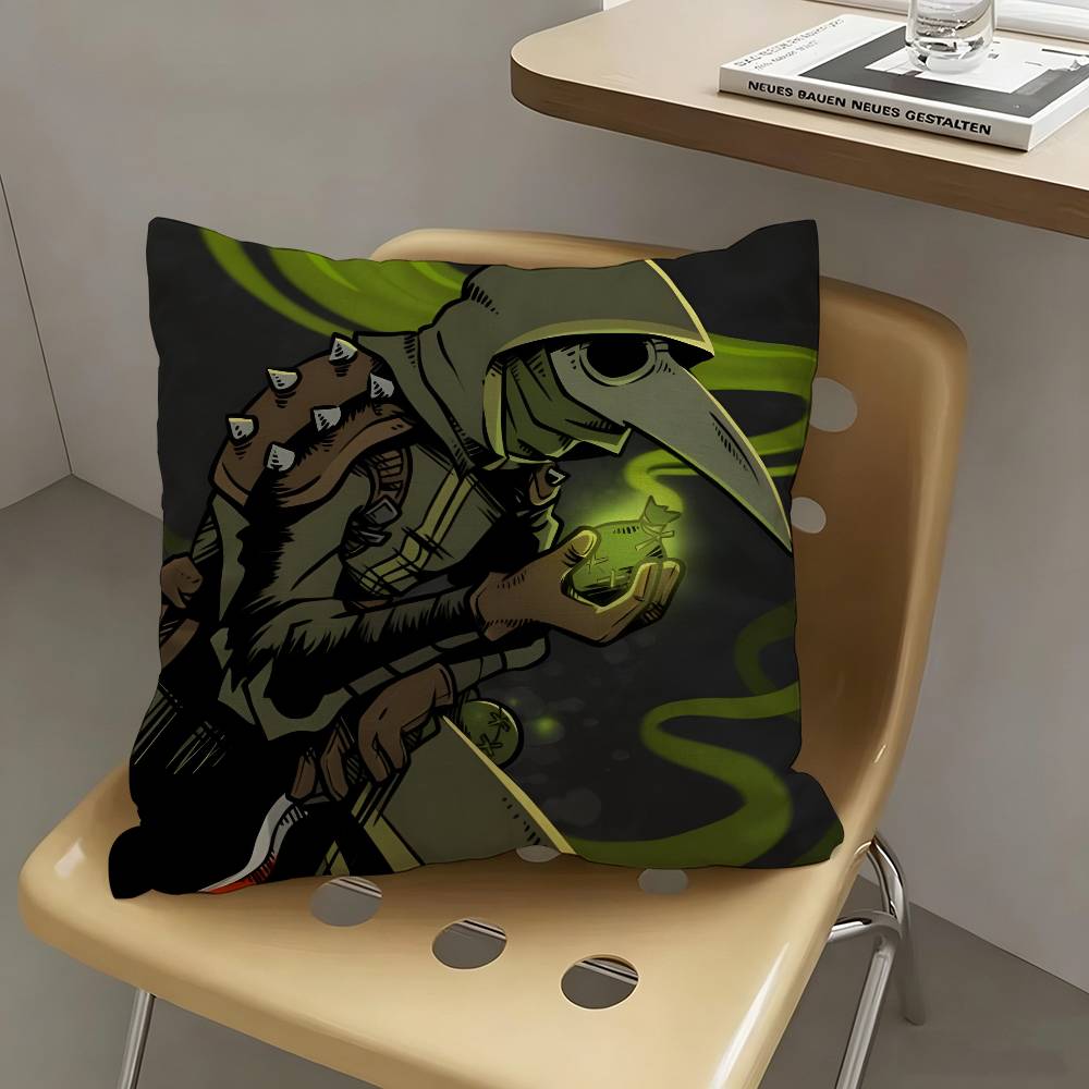 1pc Plague Knight Pillow Case Fashion Square Pillowcase Bedroom Sofa Room Ins Decoration Leisure