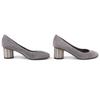 Salvatore Ferragamo Czółenka Okrągły nosek metaliczny obcas w kształcie kwiatu szary Kobiety 7 07366 Używane